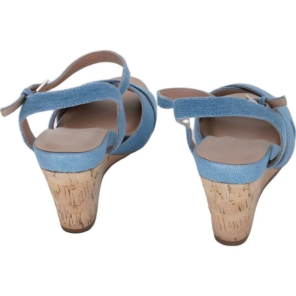 Aerosoles Denim Wedge Sandals for Women, Size 9.5W - Picture 3 of 6
